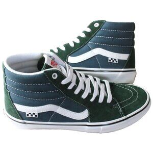 Vans Men's Skate Sk8-Hi Mountain View Blue Green Canvas Suede shoes Sizes NIB